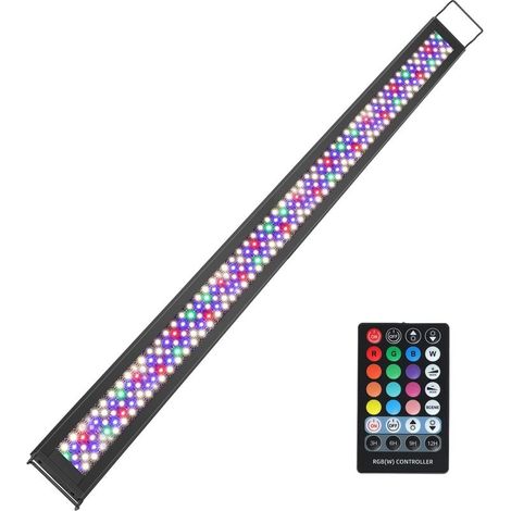 Lamp LED for aquarium, lighting RGBW to spectrum complete 52 W, lamp for aquarium 6500 K with timer, support extendable in aluminum 116-140 cm [Class energy HAS+++] (1/5)