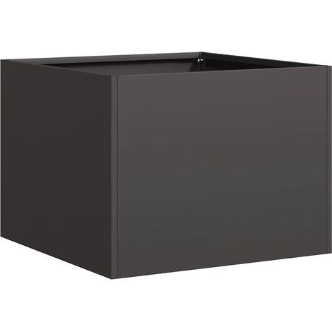 Jardinière en acier laminé à froid noire 40 x 40 x 30 cm design moderne extérieur espace vert (1/5)