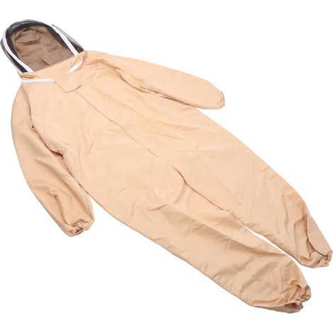 Combinaison d'apiculture en toile intégrale, tenue de protection pour apiculteur avec gants, pour homme et femme, marron clair (1/5)