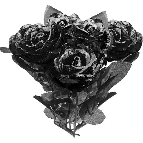 Rose artificielle à paillettes noires, rose de pavot, fausse fleur, décoration d'Halloween, rose art ACCESSOIRES FABRICATION MAISON (1/5)