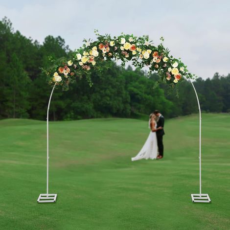 2,3M Luftballon Bogen Gestell Runde Ballonbogen Kit Rosenbogen aus Metall stabil für Hochzeit, Geburtstag Party, Graduation und Baby-Dusche Foto Hintergrund Dekoration (Weiß)