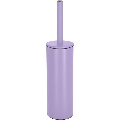 1 - Brosse WC - Support Acier - Tête Interchangeable - Récipient Hygiénique Fermé - Pour Salle De Bain - Lavande Mat - 40x9,5x9,5 cm