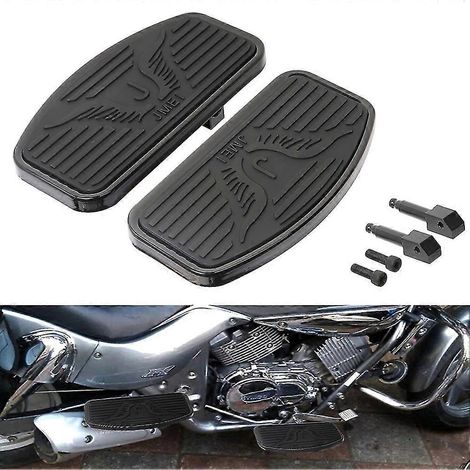 Schwarze Motorrad-Fußrasten vorne für Honda Shadow VT400, Steed VLX400, VT600, Yamaha, Kawasaki, Suzuki