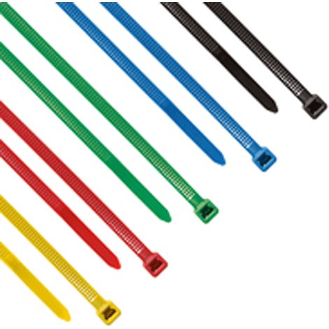 Lot de 50 colliers de serrage 200 x 4,8 mm – Résistance de -40 à +85°C – Assortiment de 5 couleurs – Pour fixation câbles et accessoires – Ohm-Easy (1/2)