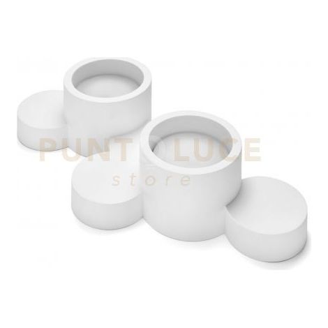 CHIO lampada da soffitto 2 Luci tonda attacco GX53 in gesso bianco 34cm