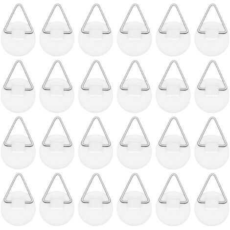 24 Pièces Crochets Adhésifs Invisibles Attache Cadre Adhésif Accroches Tableaux Adhésives Supports de Plaque Muraux pour Plaques Murales Tableaux Art Décoratif (1/5)