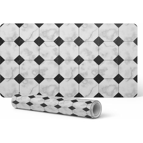 Alfombrilla protectora para escritorio/mesa con estampado geom茅trico de azulejos, 100x50 cm.
