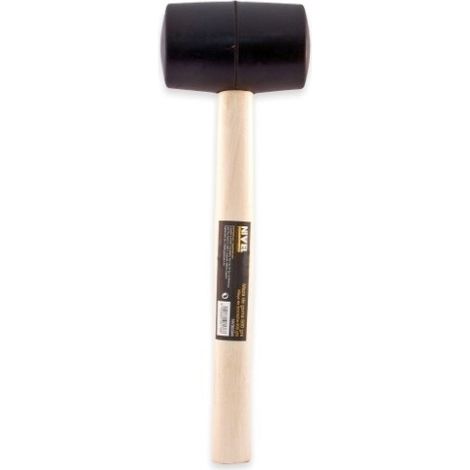 Maza Albañil 500Gr Goma Mango Madera Caras Planas Negro