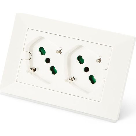 Fme Doppia Presa Schuko - Bianco - 10/16A (1/8)