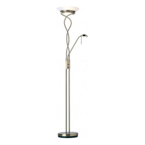 Endon Monaco - Lampadaire Mère et Enfant Laiton Antique, Verre Opale, G9 (1/5)