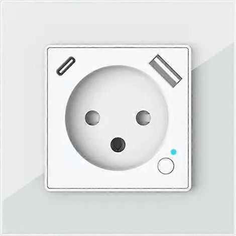 Tuya Smart Wi-Fi Wandsteckdose (Israel) mit USB Typ-C PD20W Ladeanschluss, kompatibel mit iPhone und Alexa Fernbedienung (Weiß) (1/5)