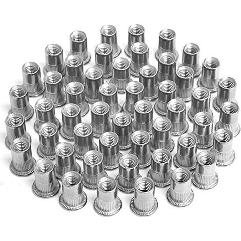 100 pièces écrou à Sertir M4 M5 M6 M8,écrous de Rivet Insert Fileté,écrous à Sertir en Acier Inoxydable,Utilisé pour Réparer l'artisanat de Décoration de Meubles (1/5)