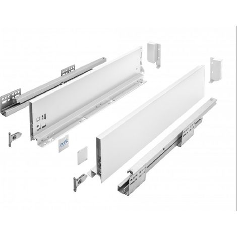 Stahl Unterfluführungen Schubladensystem Weiß Soft Close Dämpfung 300mm 120mm