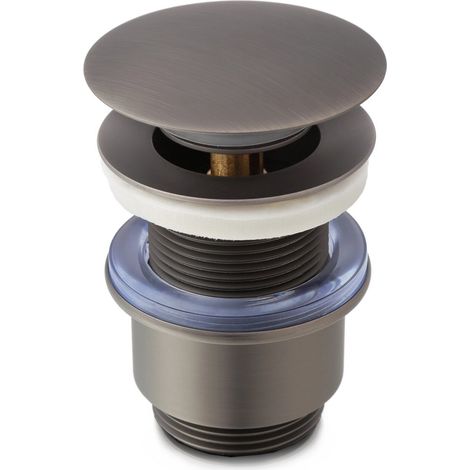Bonde universelle à clapet pour lavabo et bidet sans trop plein en laiton gun metal Moulin (1/3)