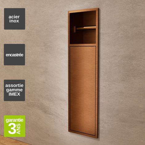 Niche de WC 17 x 60 cm - Rangement Mural Encastrable en finition Cuivré - EGEAN (1/5)