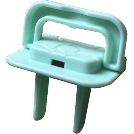 Lot de 20 protège-prises en plastique ignifugé, isolant et sécurisé pour les enfants (60 cm), vert clair. (1/5)