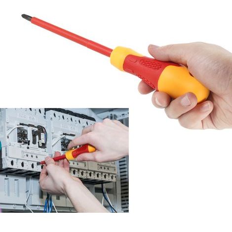 Magnetisches Schraubendreher-Set, bestehend aus einem Schlitzschraubendreher und einem Doppelkopfschraubendreher für Elektro- oder Haushaltsreparaturen (1/5)