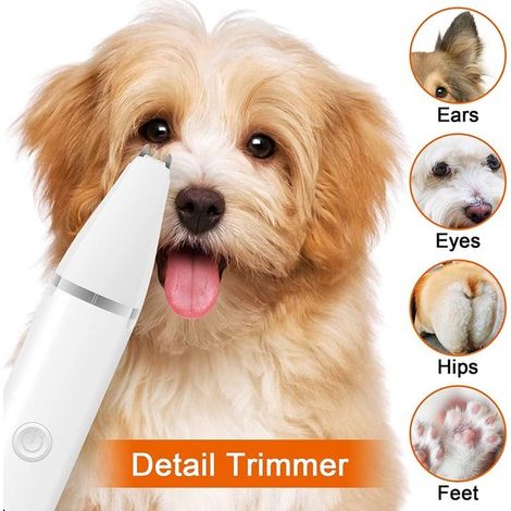 Set de aseo para perros 4 en 1 blanco: recortadora de pelo, recargable, inalámbrica, lima de uñas silenciosa para gatos y otras mascotas (1/5)