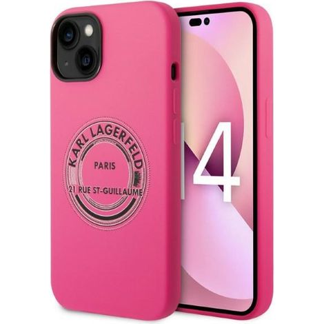 Custodia rigida in silicone rosa Karl Lagerfeld KLHCP14MSRSGRCF per iPhone 14 Plus / 15 Plus da 6,7" RSG (1/5)