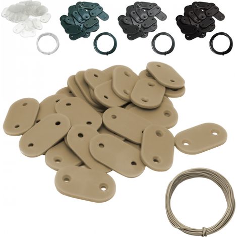 Linxor – Kit de fixation pour brise vue – 30 plaquettes 3.3cm – Fil de fer traité anti-UV – Résistance au vent améliorée