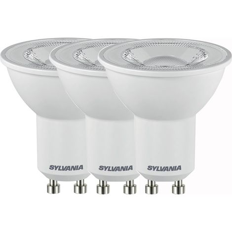 Spots Led Blancs Gu10 4.2w Blanc Chaud Lot De 3 - Sylvania