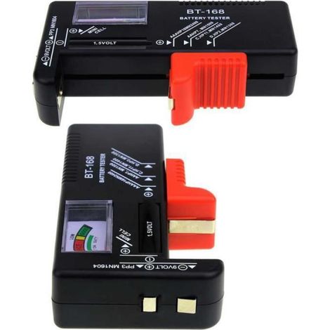 Testeur de Piles AA AAA C D 9V 1,5V LR03 LR6 LR14 LR20 BATTERIES Bouton Tester Noir BT-168 (1/4)