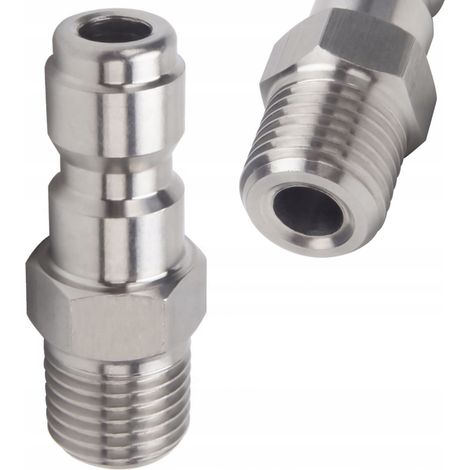 SteelConnect G1/4-L12 – Adaptateur rapide mâle Filet G1/4 12 mm Inox Pour lances à mousse et nettoyeurs haute pression (1/5)