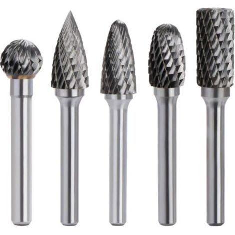 Tungsten Carbide Rotary Burr - Double Cut - 6mm Shank - 10mm Head - Drill Sander Tool 5 Pieces (1/5)