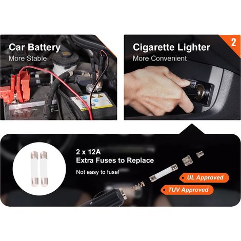 Gato eléctrico para automóviles, rango de elevación de 6,1 a 17,7 pulgadas, capacidad de carga máxima de 5 toneladas, par máximo de 450 N·m, alimentación de 12 V CC, velocidad de inflado de 31 L/min. (1/5)