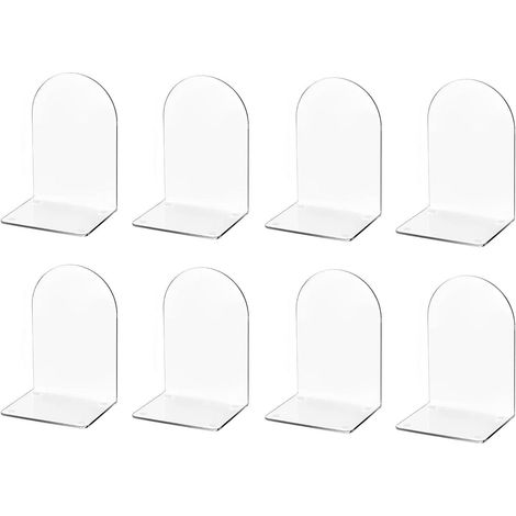 Buchstützen Acryl transparent 8 Stück rutschfest Regal Büro Clear 8 (1/5)