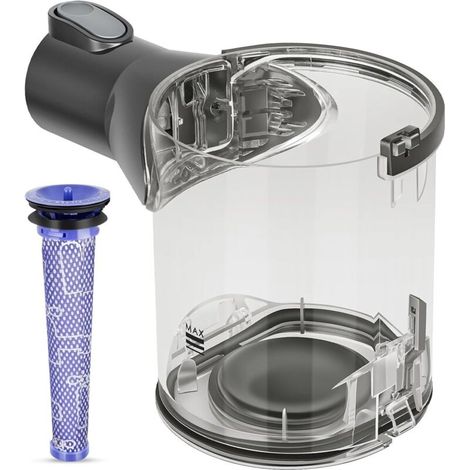 Poubelle Collecteur Réservoir pour Dyson V6 Bac à Poussière Pièces Détachées DC58 DC59 DC62 DC74 Accessoire Conteneur Cuve Rechange pour Aspirateur Accessoires Dustbin 965660-01 Interface de type A (1/5)