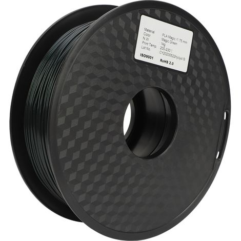 Filament PLA vert de 1,75 mm, matériau d'impression 3D à haute adhérence, consommable pour imprimante, vitesse d'impression : 30 à 90 mm/s (1/5)