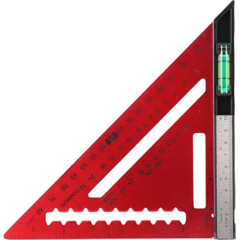 Escuadra de carpintería de 18 cm con nivel, fabricada en aleación de aluminio de alta precisión, desmontable, para trabajos de carpintería. (1/5)