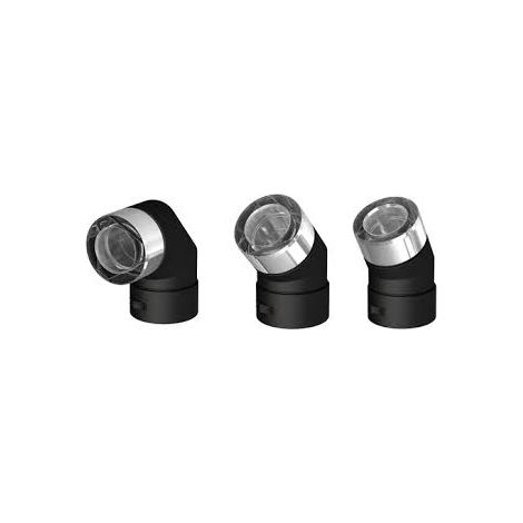JONCOUX Coude 45° - Apollo Pellets 2.0 - noir - Ø80/130 mm - pour poêle à granulés