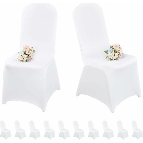4 Packs Housses de Chaise Blanches Housses de Chaise de Salle à Manger Housses de Chaise en Spandex pour Salon-Housses de Chaise de Salle à Manger Universelles Protecteur pour Mariage Ephé (1/5)