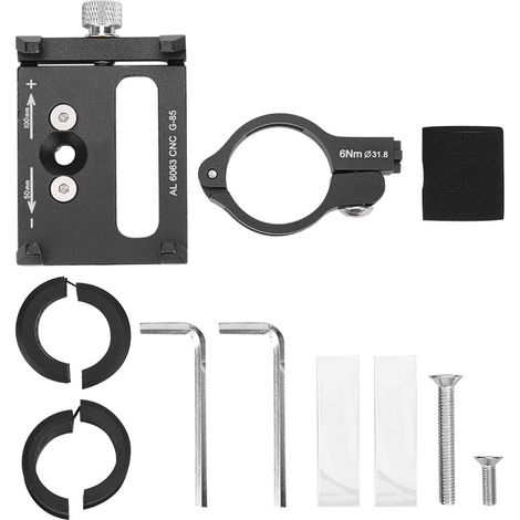 Support de téléphone universel en alliage d'aluminium G-85 pour moto et vélo, Noir (1/5)