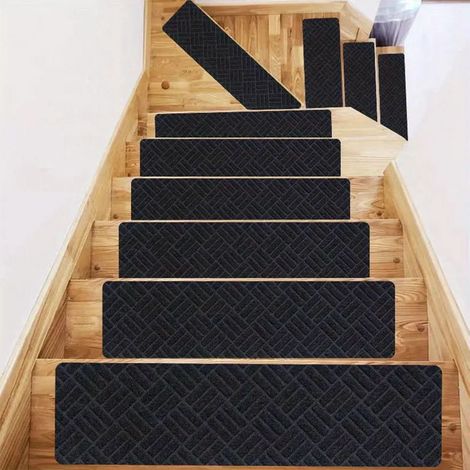 Tapis Anti-dérapants Pour Marches - 76 x 20 cm - Polyester - Adhésif Réutilisable - Pour Escaliers Intérieurs - Lot de 1 (1/5)