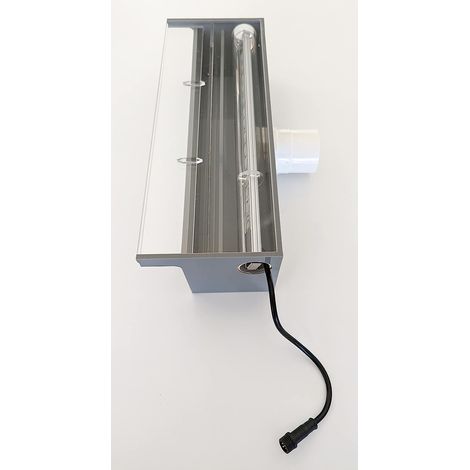 Lame d'eau LED Cascade Largeur 30cm à encastrer dans un mur / Entrée d'eau derrière / Débord 3cm