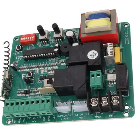 Carte de contrôle moteur portail coulissant avec voyant LED, circuit moteur électrique 220V et télécommande (1/5)
