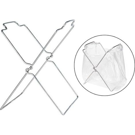Support pliable pour sacs poubelle en acier inoxydable, rack pour déchets, rangement pour cuisine, plan de travail et salon (1/5)