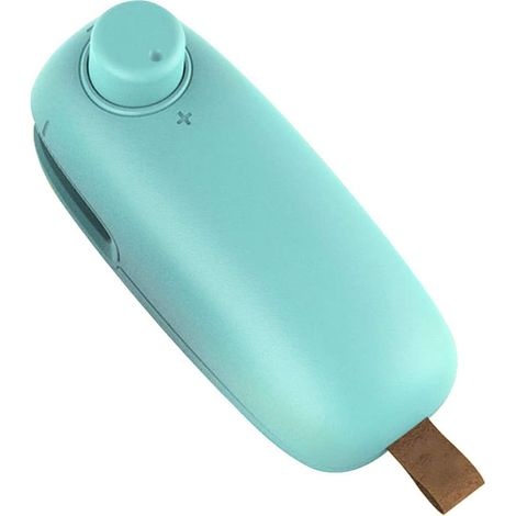 Mini thermoscelleuse portable pour sceller et resceller le stockage des aliments avec verrou de sécurité, vert (1/4)