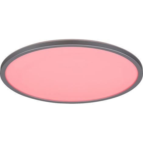Plafoniera LED RGB 22W 41,5cm argento con telecomando (1/5)