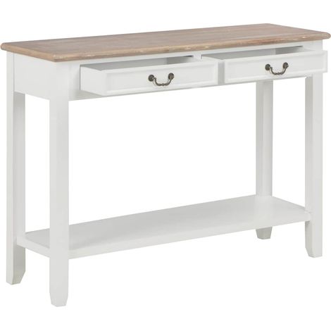 Maison Exclusive - Tavolo Consolle Bianco 110x35x80 cm in Legno (1/5)