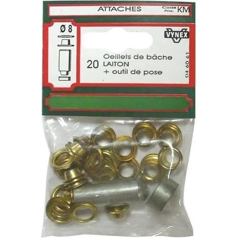 Vynex Occhiello per Teli Ottone 8 mm confezione da 20