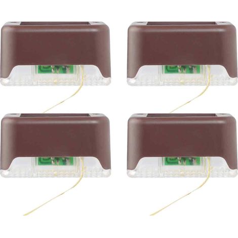 Lampe Solaire Extérieure - IP65 Étanche - Blanc Chaud - Pour Clôture Terrasse Jardin Piscine - Lot De 4 (1/5)