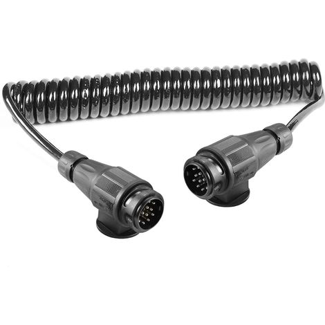 Rallonge Remorque 13 Broches 3.5M 12v Câbles D'extension pour Remorques 13-13 Broches Prise Précâblé Spiralé pour Voiture (1/5)