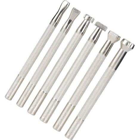 Outils de marquage du cuir, ensemble de 6 outils de forme spéciale pour la fabrication de selles, tampon de gaufrage et de sculpture pour l'usinage du cuir (6 pièces) (1/5)