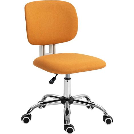 Chaise de bureau orange en tissu pivotante, 120 kg, hauteur 80-90 cm, style moderne coloré et dynamique