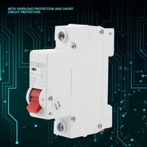 Disjoncteur miniature CC 16 A DZ47‑63Z‑1P avec protection contre les fuites de courant et interrupteur pneumatique (1/5)