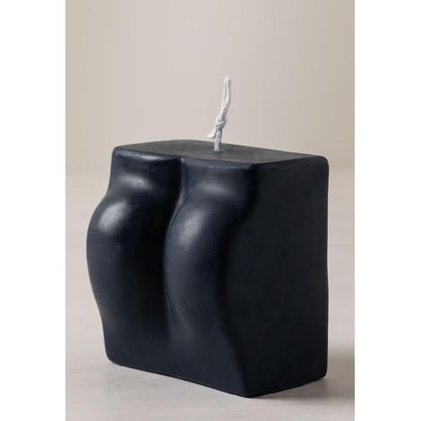 Vela Decorativa  sin Aroma Combustión 60 horas Negro🖤 Alto 9,5cm - SpazioLuzio (1/4)